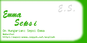 emma sepsi business card